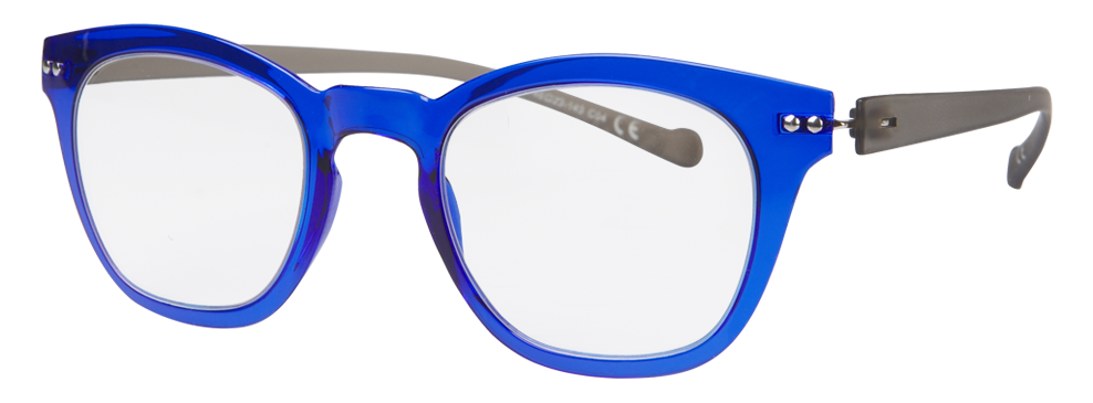 mens fashion glasses – V3.1 Shiny Blue & Matte Gray